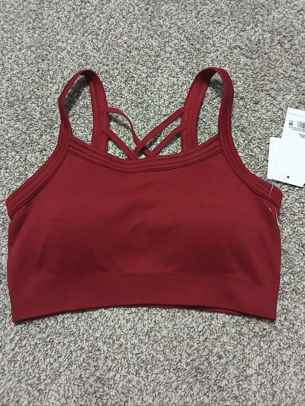 Yogalicious Seamless Strappy Sports‎ Bra - Red Size M